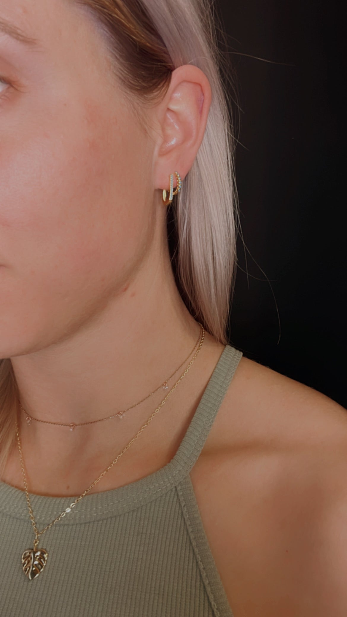 Minimalist Huggie Hoop Earrings, Small, Stackable, Turquoise Inlay, Hinged Backing, Mini Hypoallergenic