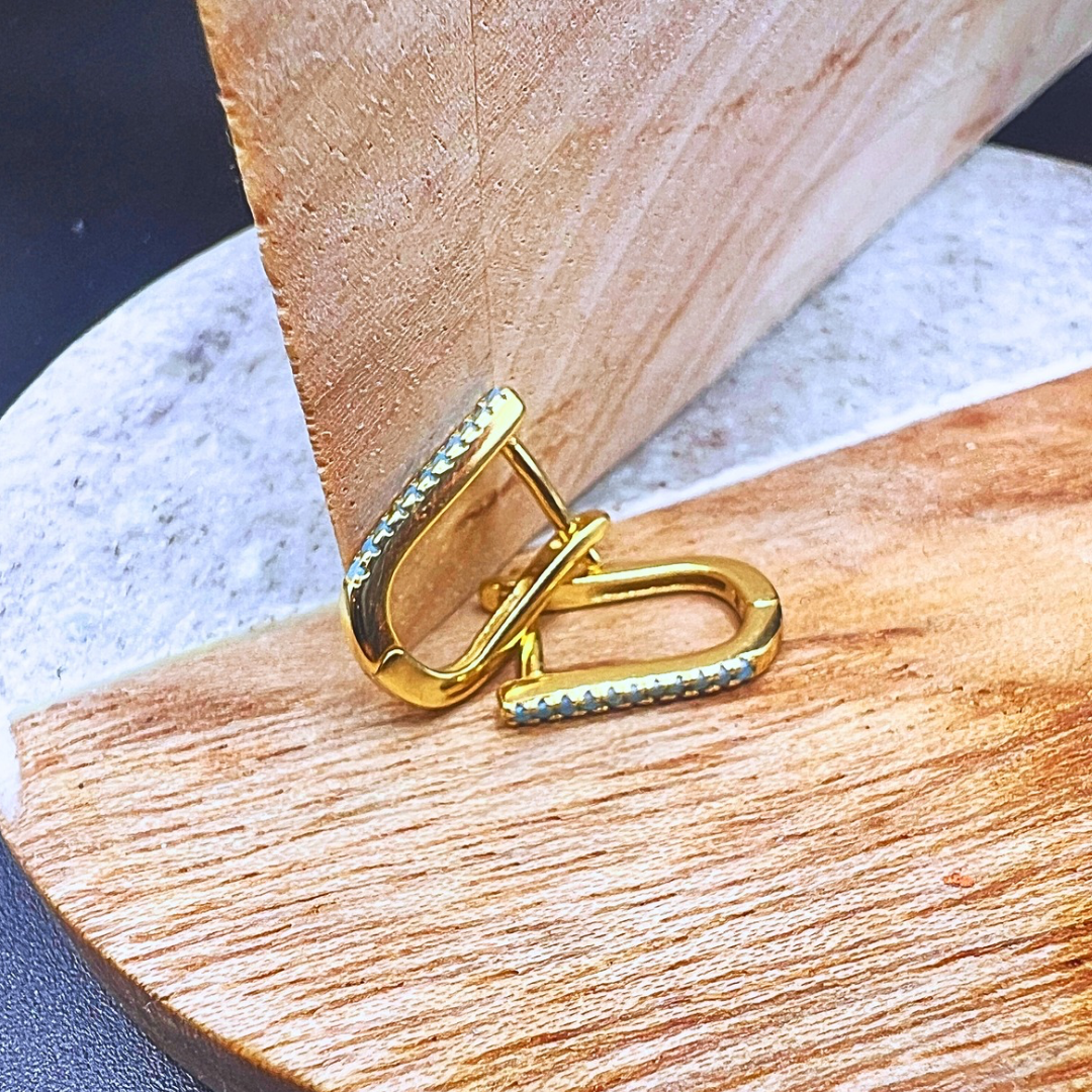 Minimalist Huggie Hoop Earrings, Small, Stackable, Turquoise Inlay, Hinged Backing, Mini Hypoallergenic
