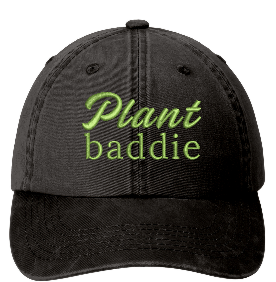 Plant Baddie Womens Baseball Cap - Black and Green