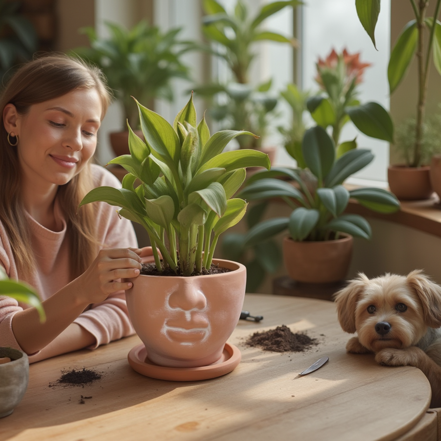 5" face terracotta planter