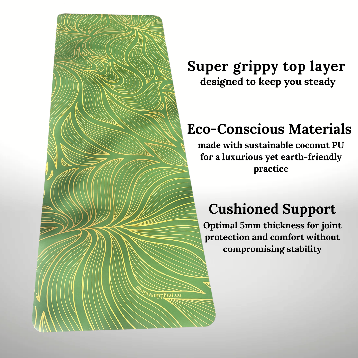 Luxury Yoga Mat | Non-Slip Coconut PU | Fitness Mat