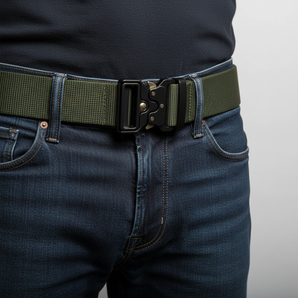 Tactical Belt| Heavy-Duty Men’s Belt w/ Quick-Release Buckle | Adjustable Military-Style Belt | Durable Gift for Hunters, Dads, Men