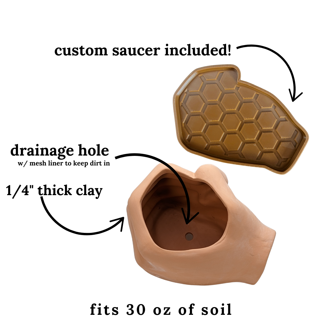 6" Handful - natural terracotta planter