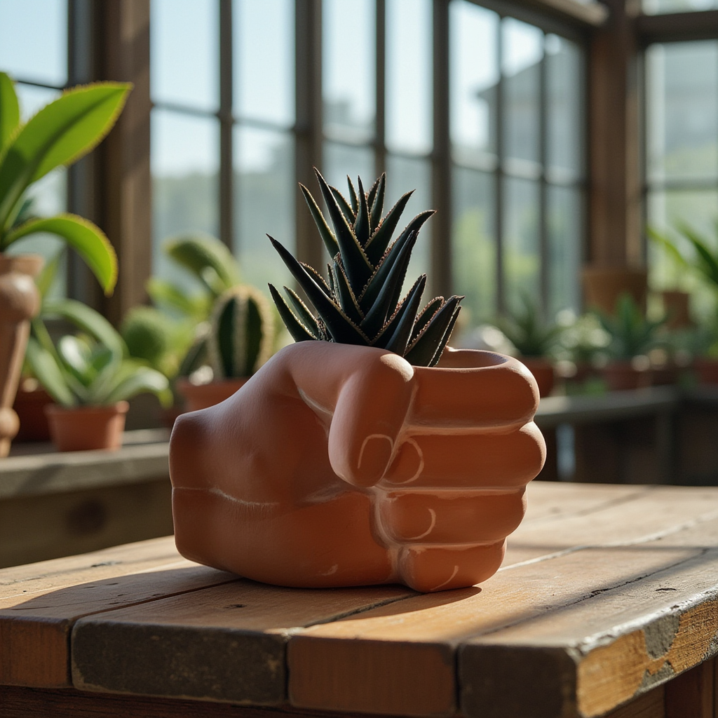 6" Handful - natural terracotta planter
