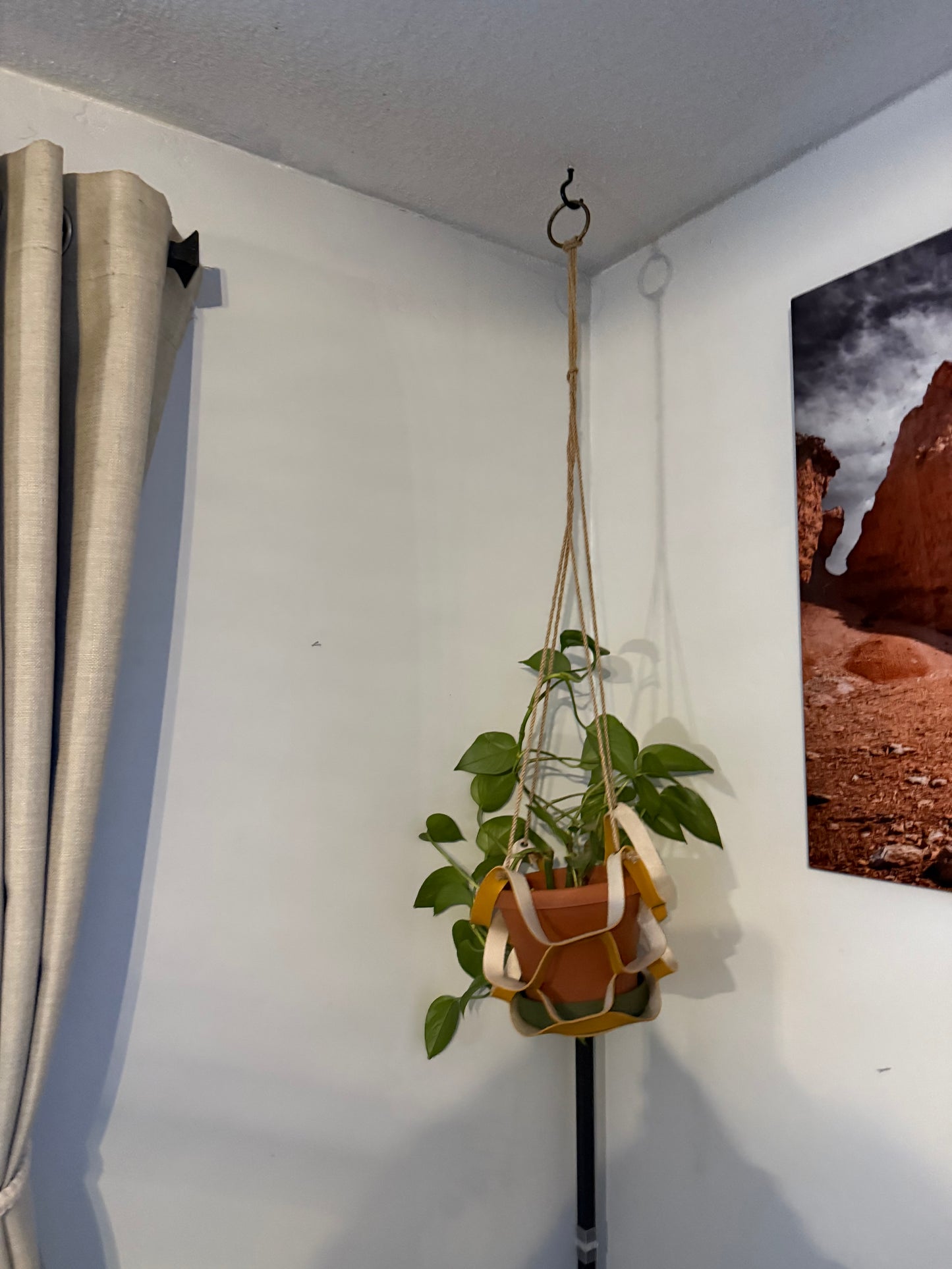 Modern Leather Plant Hanger – Adjustable Hanging Planter Holder for Indoor Plants | Boho Minimalist Plant Sling | Fits 4–6” Pots