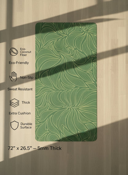 Organic Yoga Mat: Non-Slip, Sweat-Resistant | Extra Long and Wide | Includes Custom Fit Bag