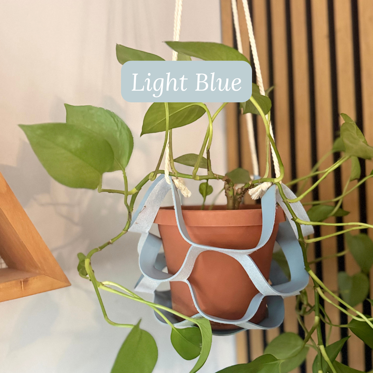 Vegan Leather Plant Hanger | Adjustable Hanging Planter Holder
