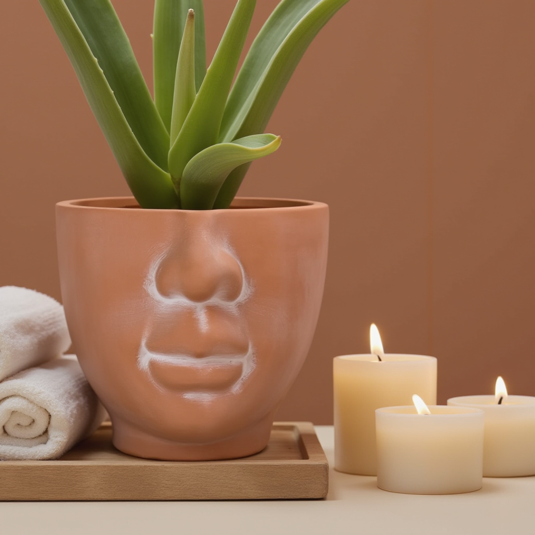 5" face terracotta planter