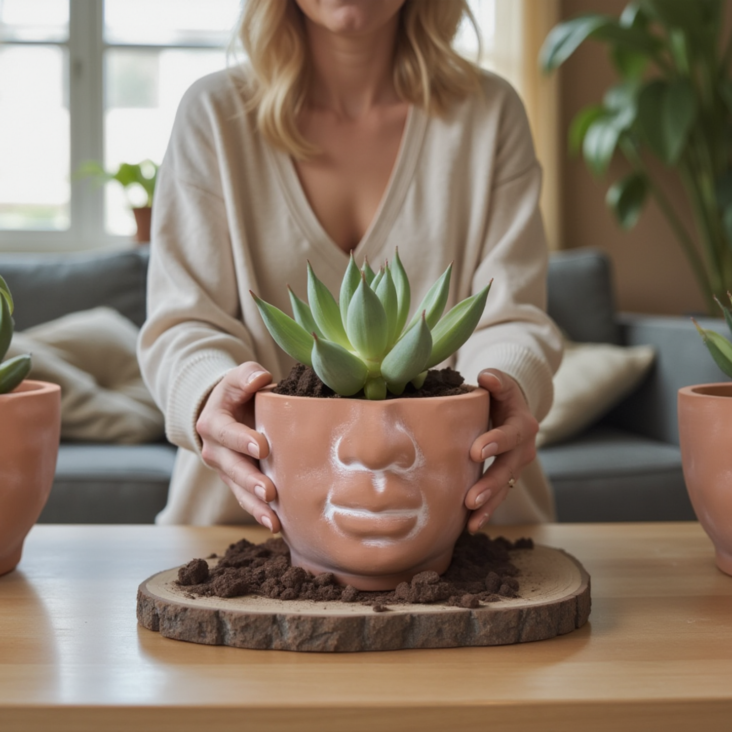 5" face terracotta planter