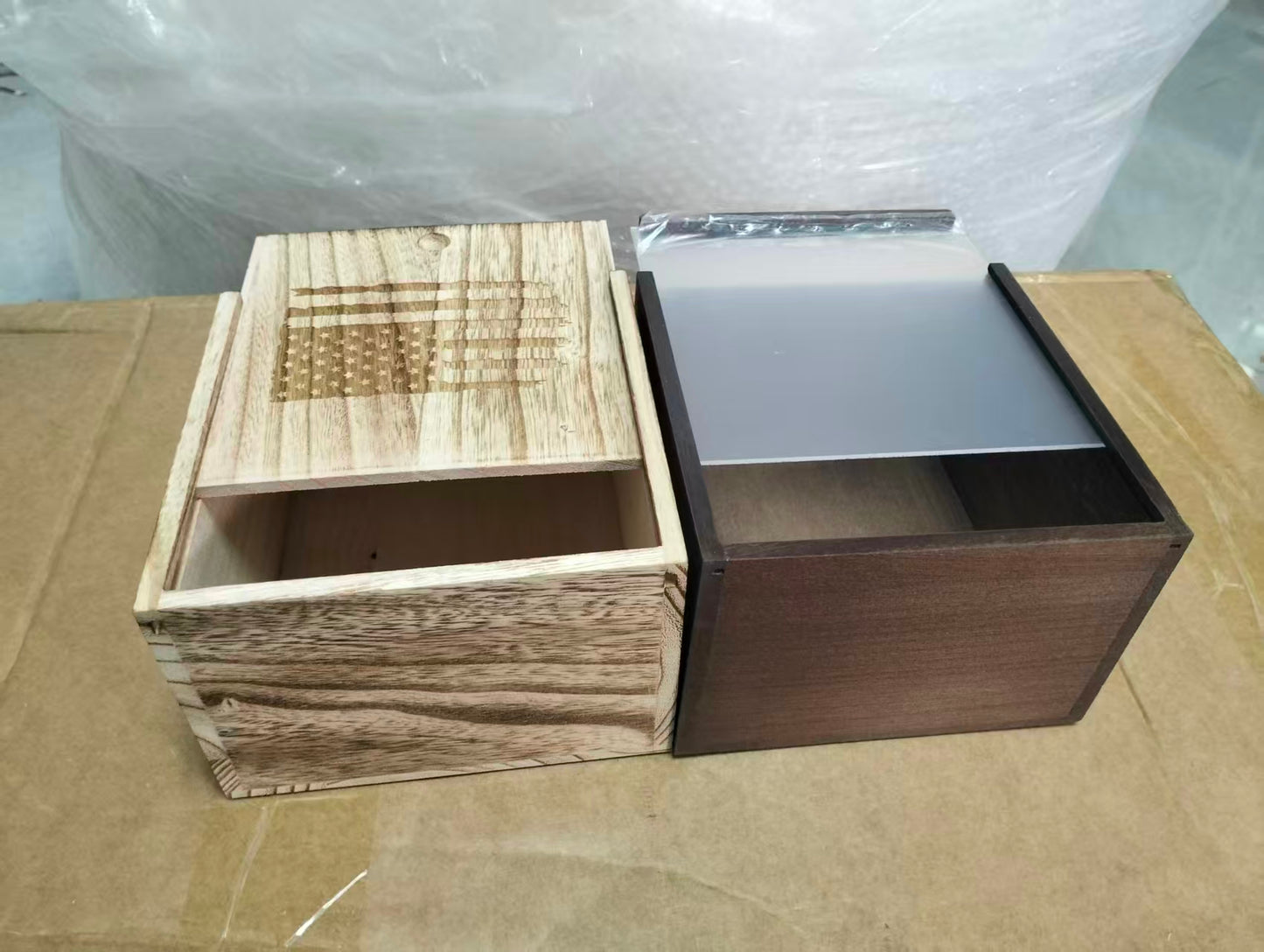 Engraved Wooden Gift Box for Men – Rustic Flag Design | Perfect for Groomsmen, Dad, or Outdoor Gift Sets | Simply Supplied Co