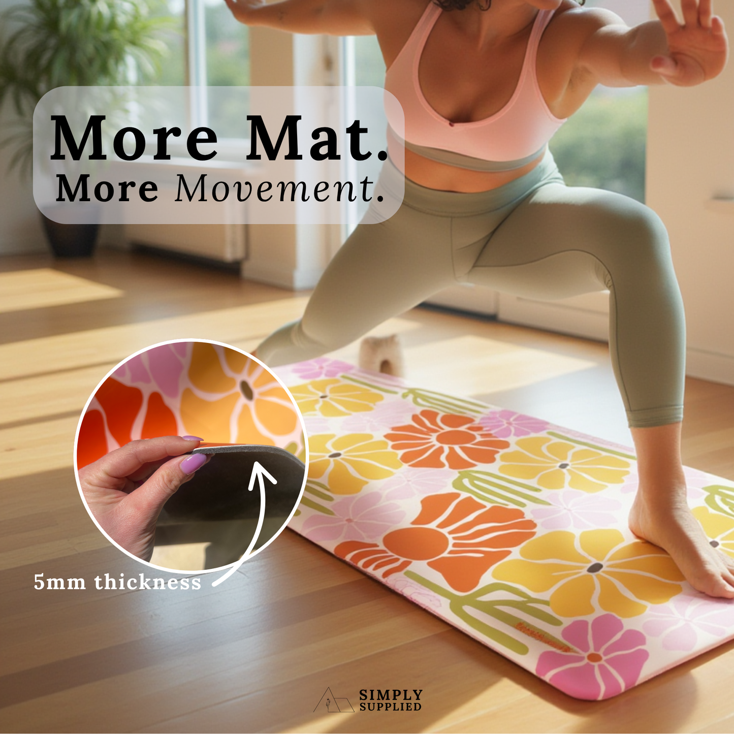 SUNDARA Yoga Mat | Non-Slip, Sweat Resistant |