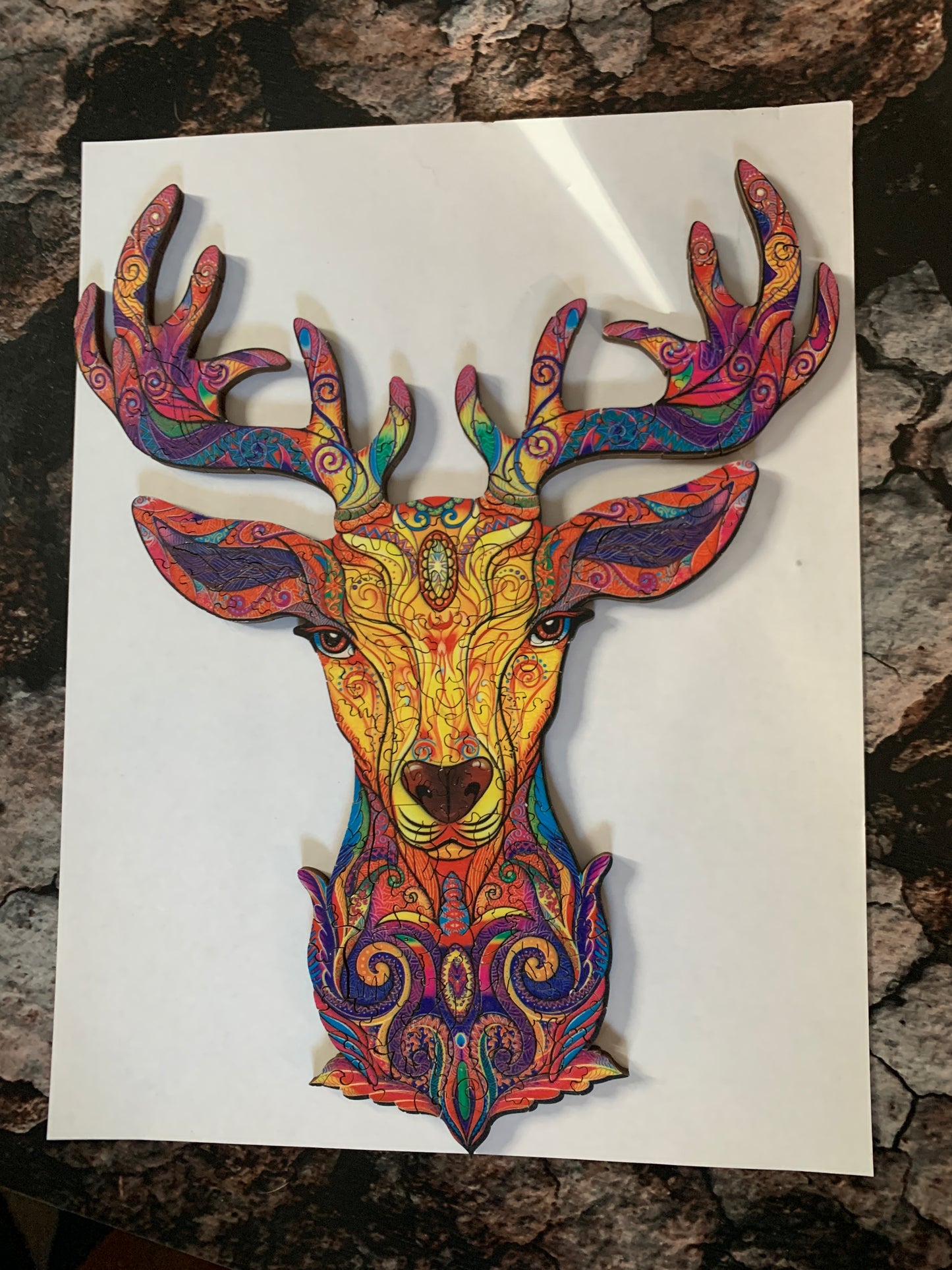 MAGICAL DEER PUZZLE - Intricate, Colorful, Unique Wooden Animal Puzzle - 2 sizes