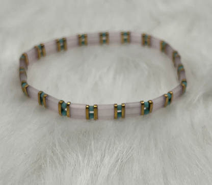 MIYUKI Tile Beaded Bracelets - Handmade - 16cm - 60+ Designs - Colorful - Durable - Strechy